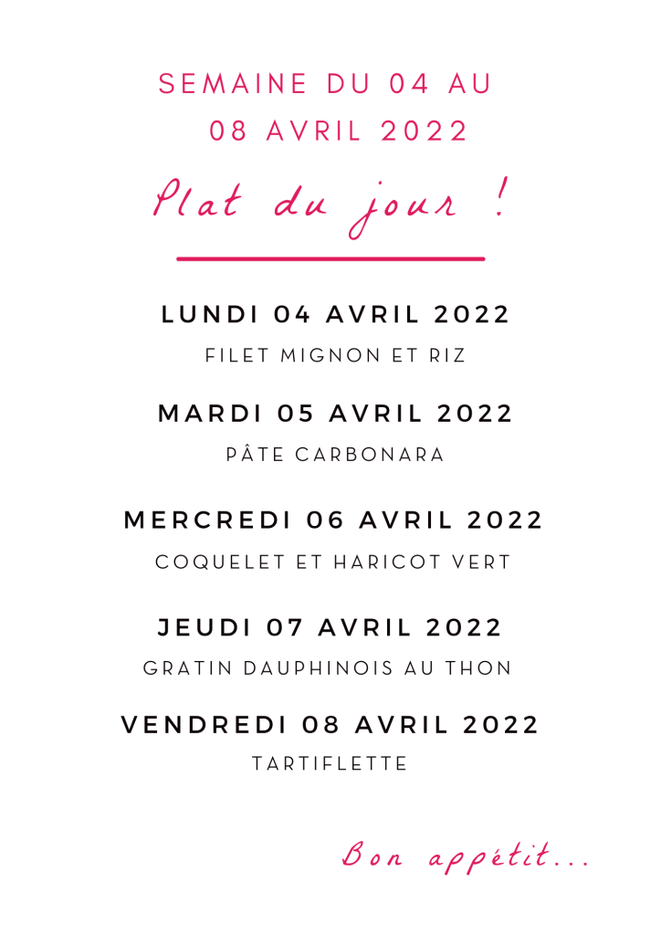 menu Louviers